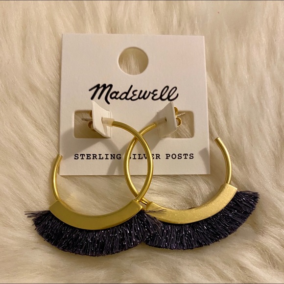 NWT Madewell Fringe Hoop Earrings - Picture 3 of 5